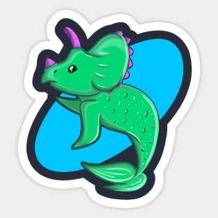 Dinosaur Mermaid - Triceratops Sticker